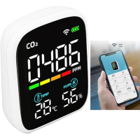 Home-locking WiFi temperatuur/vochtmeter en CO detectie met bediening via Smart Life APP werkt met Alexa en Google spraaksturing. T-2059